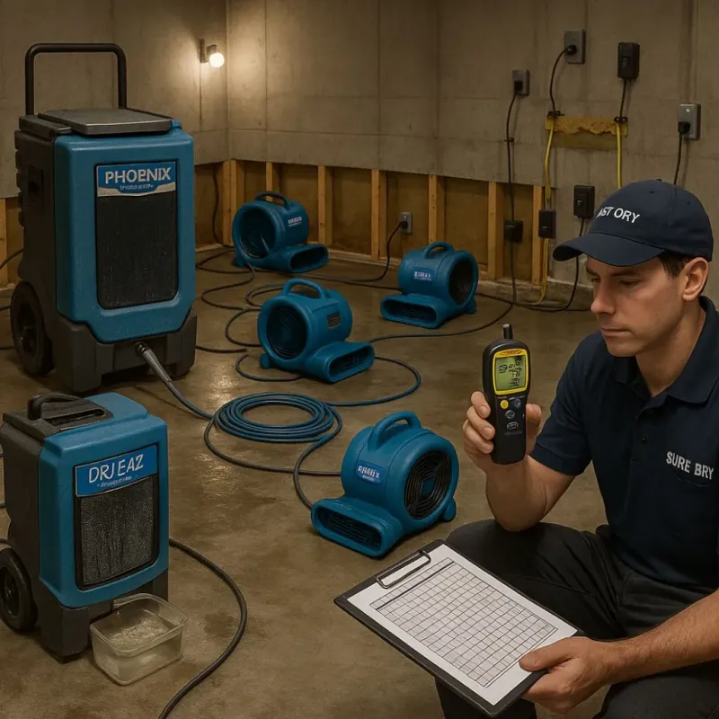Structural Drying and Dehumidification process in Newburgh, IN